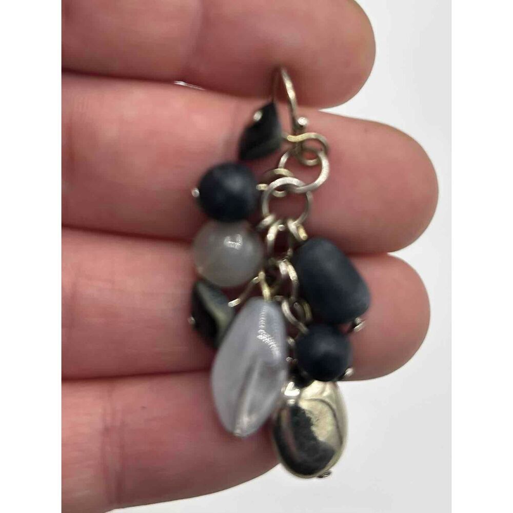 Multi Gemstone Beaded Dangle Earrings Womens - Picture 2 of 3